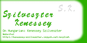 szilveszter kenessey business card